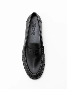 PECHE Hugh Loafer in Matte Black Leather Business Professional Dress Shoe